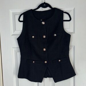 Chic Black Buttoned Vest for Women